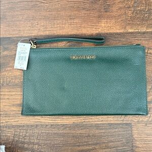 Michael Kors Green Wristlet Clutch